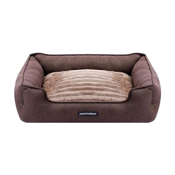 Paws And Claws Pia Ribbed Chinchilla Pet Cat Dog Bed 60x50x18cm Medium