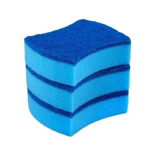 OzOffer Sponge with Top Scourer 3pk - 10cm x 8cm x 3cm