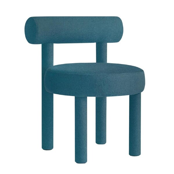 MIUZ Padded Lounge Chair Replica Gropius Accent Chairs Velvet Cushion Armchair Blue