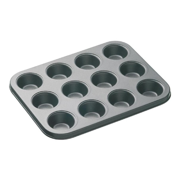 Mastercraft 26x20cm Heavy Base 12-Cup Non-Stick Mini Muffin Pan Baking Black