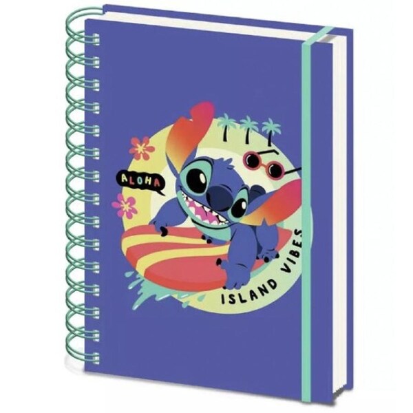 Lilo And Stitch Acid Pops Island Vibes Themed A5 Wiro Writing Notebook Blue