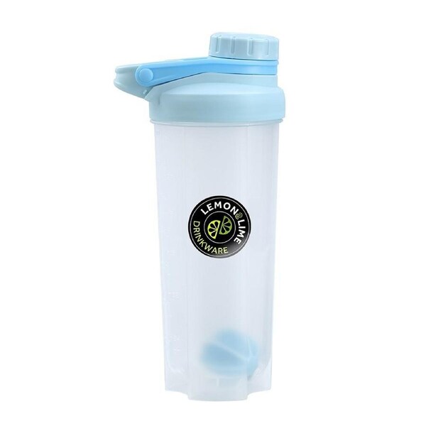 Lemon & Lime 750ml Shaker Bottle Protein Shake Container w/ Screw Top Lid Assort