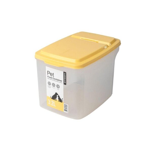 Locknlock 3.2L Cat/Dog Pet Flip Top Lid Food/Treats Storage Container Yellow