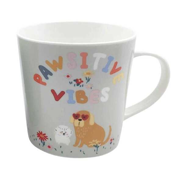 Urban Perfect Pets Pawsitive Vibes Dog 470ml Ceramic Mug w/ Handle Drinkware
