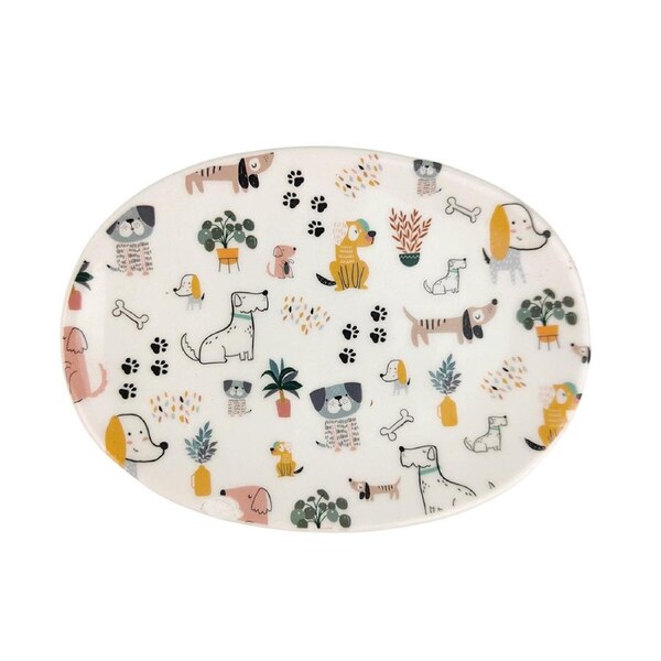 Urban Dog 9x12cm Ceramic Oval Dish Decorative Plate Home/Room Display Decor