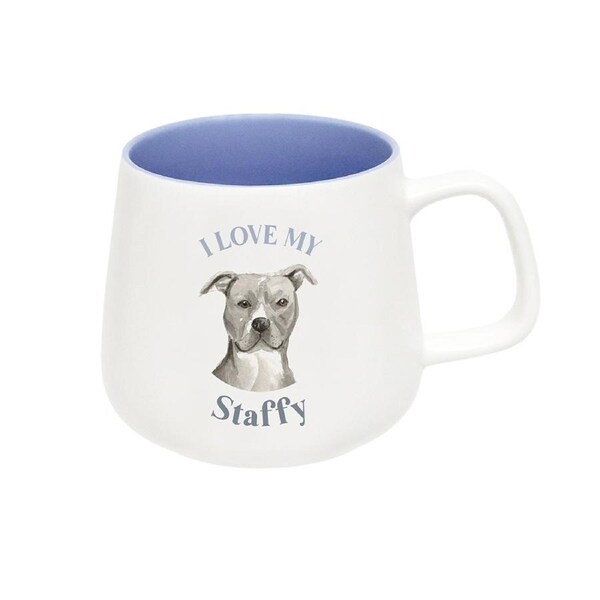 Splosh I Love My Staffy 12cm Dog Hot/Cold Beverage Matte Drinking Ceramic Mug
