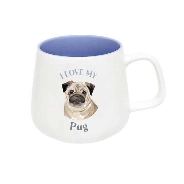 Splosh I Love My Pug 12cm Dog Hot/Cold Beverage Matte Satin Drinking Ceramic Mug