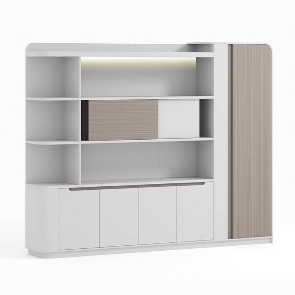 Modern Furniture LUSH Display Unit 261.5cm - White & Taupe