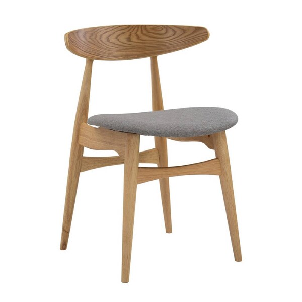 Modern Furniture Tricia 52x75cm Dining Chair - Oak & Grey