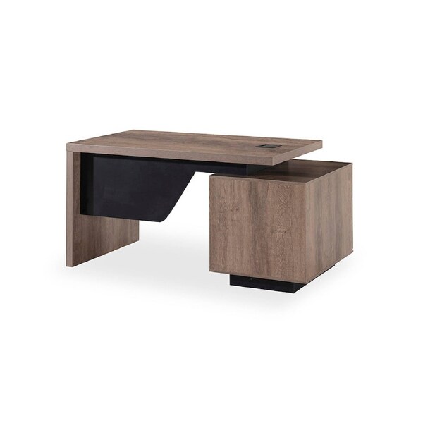 Modern Furniture KELLEN Executive Desk with Left Return 160-180cm Oak&Black