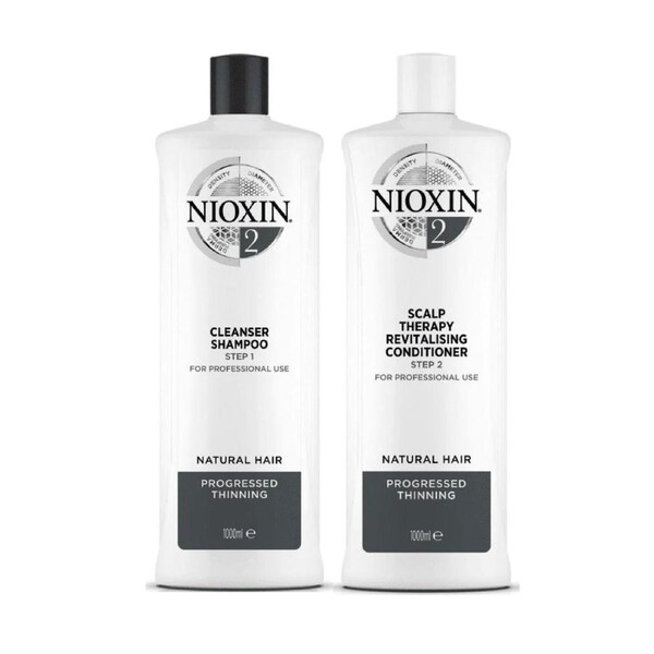 System 2 Duo by Nioxin for Unisex - 2 x 33.8 oz Shampoo, Conditioner 33.8 oz