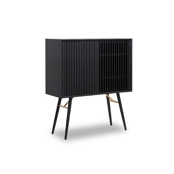 ASLOG 90cm Tall Sideboard Modern Furniture - Black