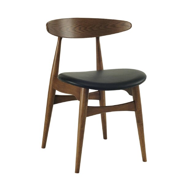 Modern Furniture Tricia Dining Chair 74.8x47.5cm- Walnut + Black