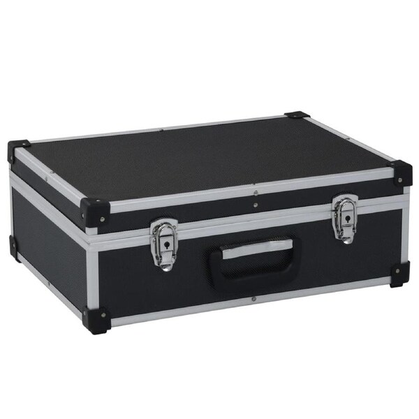 Tool Suitcase 46x33x16 cm Black Aluminium vidaXL