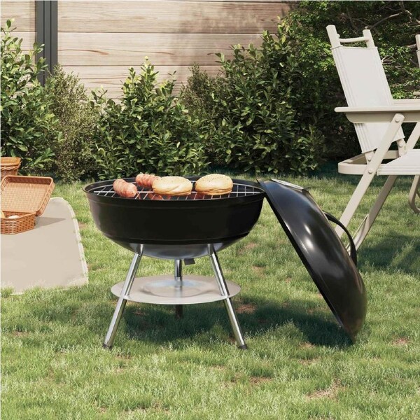 Charcoal Grill Black 36.5 x 36.5 x 40 cm vidaXL
