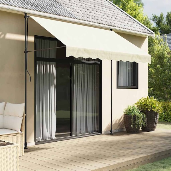 Retractable Awning Cream 300x150 cm Fabric and Steel vidaXL