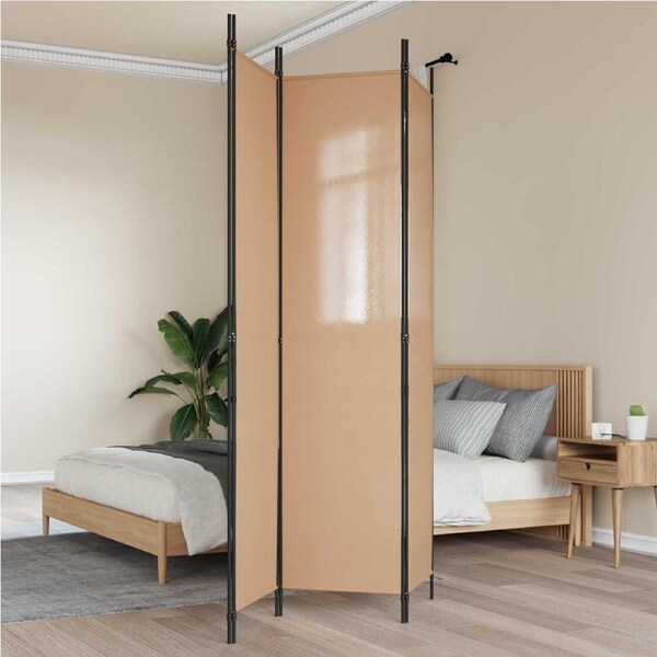 3-Panel Room Divider Beige 150 x 220 cm Fabric vidaXL
