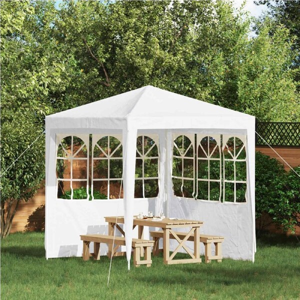 Party Tent Sidewall 2 pcs 200 x 195 cm White PE and Steel vidaXL