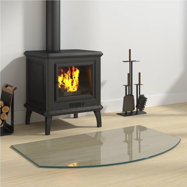 Fireplace Glass Plate Transparent 80 x 50 cm Glass vidaXL