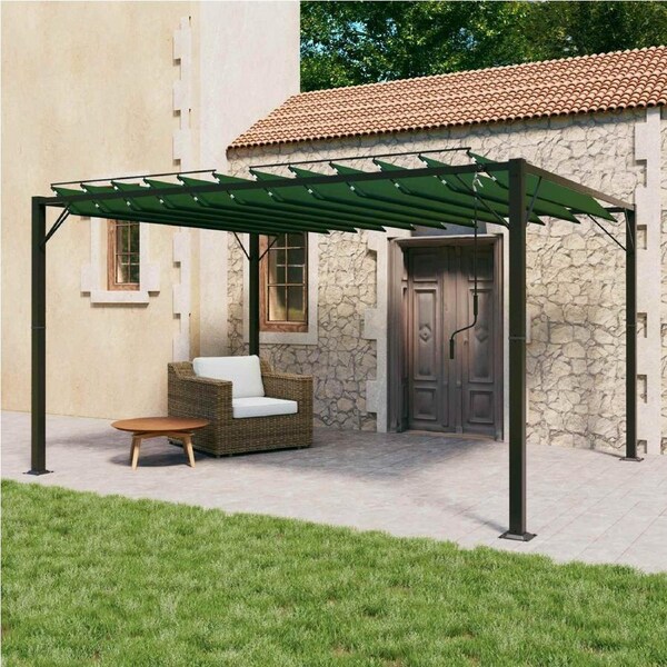 Gazebo with Louvered Roof Green 3 x 4 x 2.14 m vidaXL