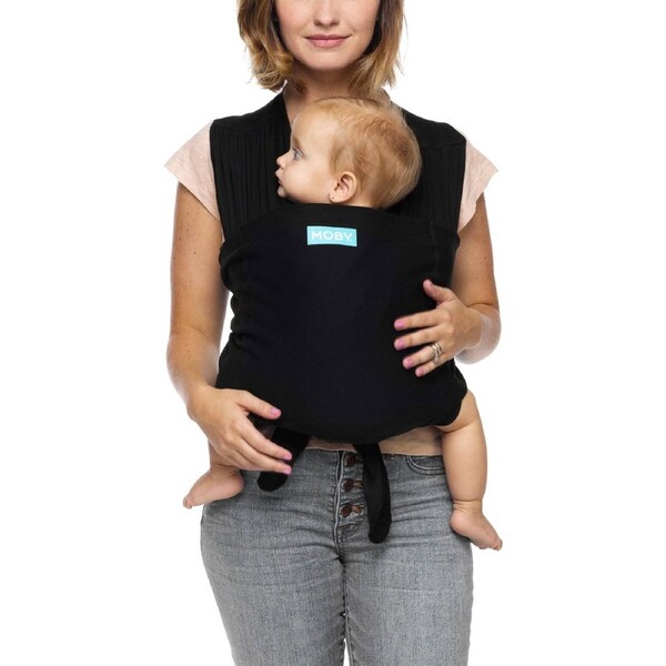 Babystudio Moby Fit Hybrid Baby Newborn Infant Fabric Body Carrier 0-13.6kg Black