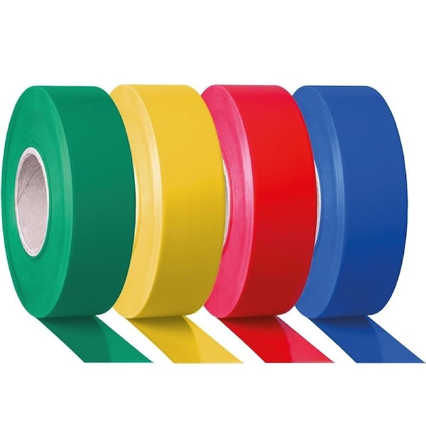 OzOffer Tape Duct Tape Assorted Colours (Yellow, Red, Blue & Green) 48mm x 50m