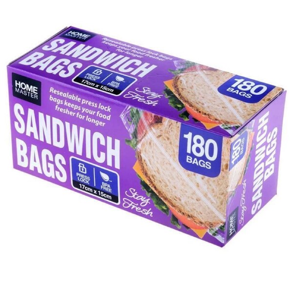 OzOffer Bags Sandwich Snap Lock 17cm x 15.5cm 180pk