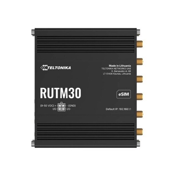 Teltonika RUTM30 Compact 5G Router, 5G dual SIM cellular, 5 Gigabit Ethernet ports, Dual-Band Wi-Fi, Backward Compatible with 4G, PSU included