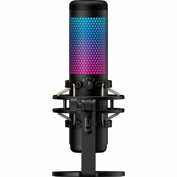 HyperX QuadCast 2 Wired Electret Condenser Microphone for Recording, Gaming, Live Streaming, Podcasting, Content Production - Grey - 3 m - Stereo - -