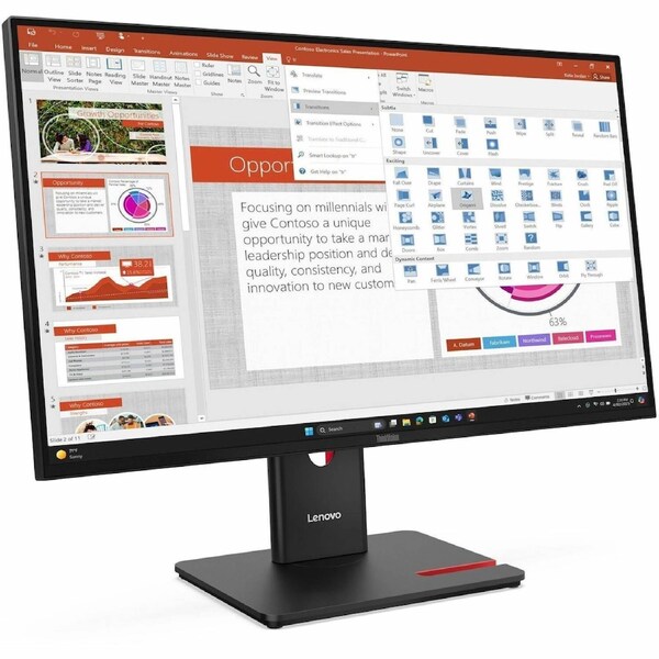 Lenovo ThinkVision T27-40 27" Class Full HD LED Monitor - 16:9 - Eclipse Black - 27" Viewable - In-plane Switching (IPS) Technology - WLED Backlight