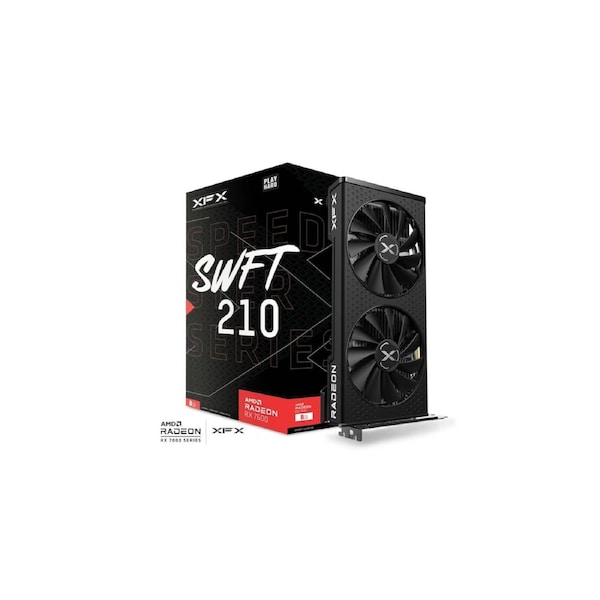 XFX Speedster SWFT210 AMD Radeon RX 7600 Core Gaming Graphics Card with 8GB GDDR6 HDMI 3xDP, AMD RDNA™ 3 (RX-76PSWFTFY)