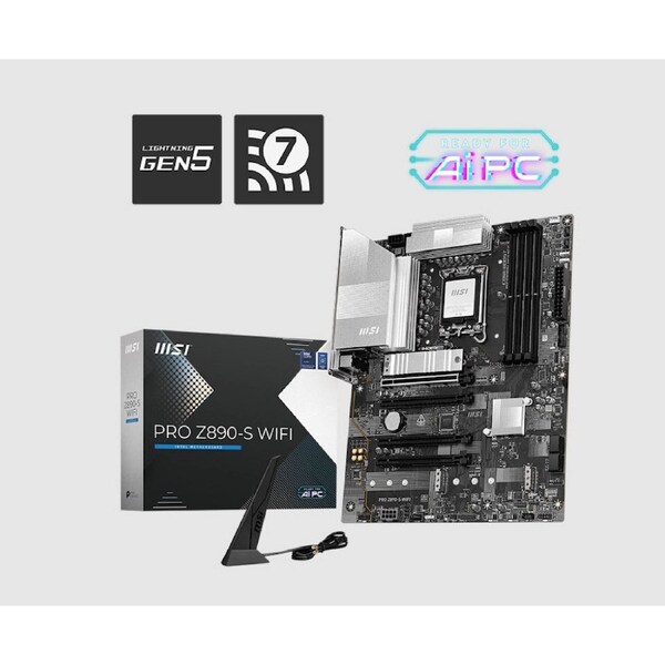 MSI PRO Z890-S WIFI, INTEL Z890, 4x DDR5 256GB, 1x HDMI, 4x PCI-E x16 slot, 3x M.2, 4x SATA, 4x USB 2.0, Intel® Wi-Fi 7