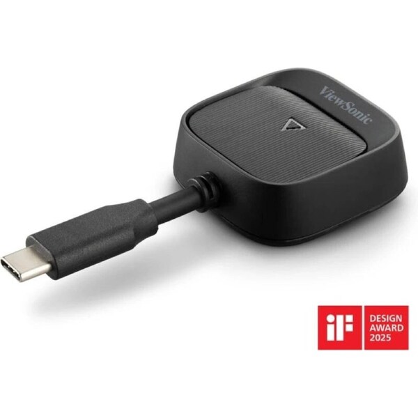 ViewSonic ViewShare WPD-900 Wireless Screen Casting Kit, Plug-and-Play, 1080p Full HD, USB-C with Pass-Through Charging, 30m Range
