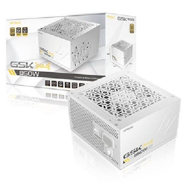 Antec GSK850 V2 WH 80+ Gold Fully Modular - WHITE, 850W, ATX 3.1, 14015086mm, 120mm fan, PCIE 5.1, 12VHPWR, OCP/OVP/UVP/SCP/OTP, 7Y warranty.