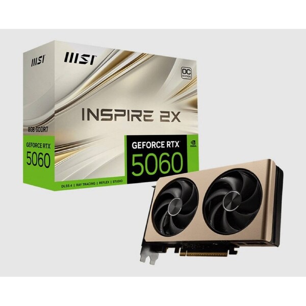 MSI nVidia GeForce RTX 5060 8G INSPIRE ITX OC, Boost: 2535 MHz, CUDA 3840 Units, 8GB GDDR7, PCI Express Gen 5 x16 (uses x8). HDMI x 1 (emabargo)
