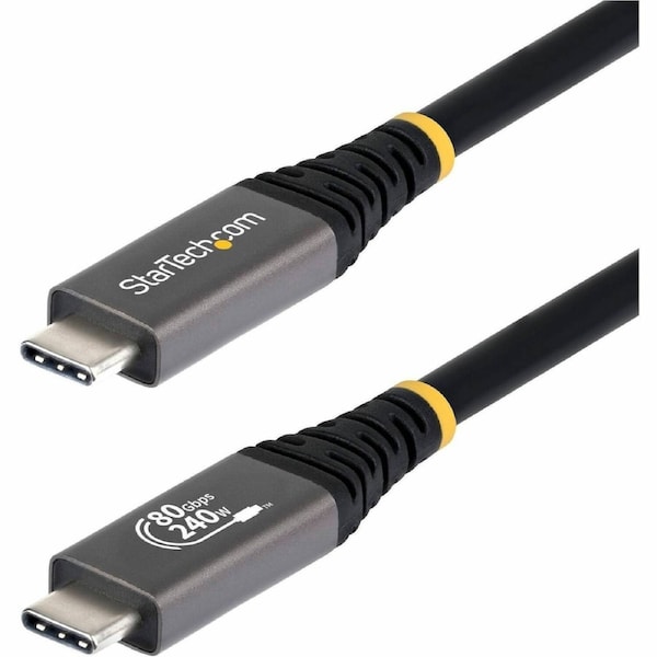 StarTech.com 1m (3.3ft) USB4 Cable, 80Gbps, USB-IF Certified USB-C Cable, 240W, 8K 120Hz/4K 240Hz DP2.1, Thunderbolt 4 Compatible, Black - 1m/3.3ft /