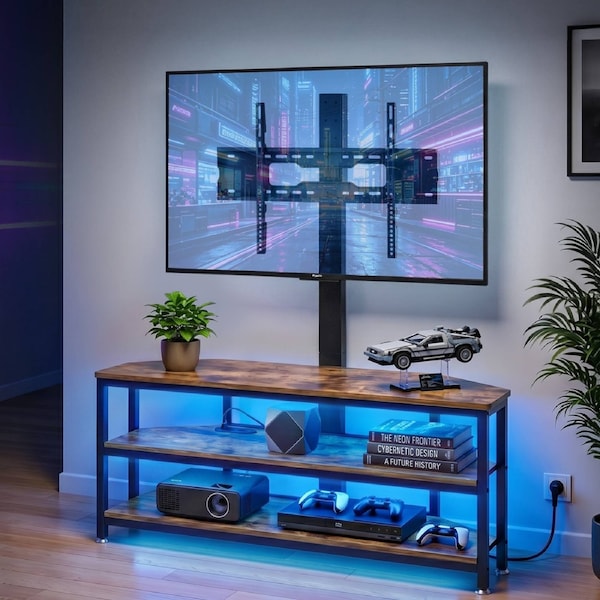Artiss Corner TV Stand 32-70" w/ Mount LED Lights & Power Outlet Space Saving