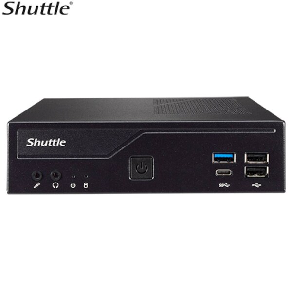 Shuttle DH610 V2 Slim Mini PC 1L Barebone - Intel 12th/13th/14th Gen , 2xDDR5 (max96g), 2.5' HDD/SSD bay, 2xLAN (1G & 2.5G), 2xRS232, HDMI, 2xDP, 120W
