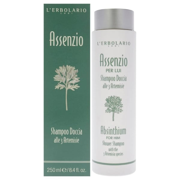 Shower Shampoo - Absinthium by LErbolario for Men - 8.4 oz Shampoo 8.4 oz