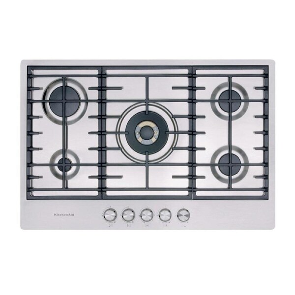 KitchenAid KHSP577510 77cm 5 Burner Gas Cooktop Silver