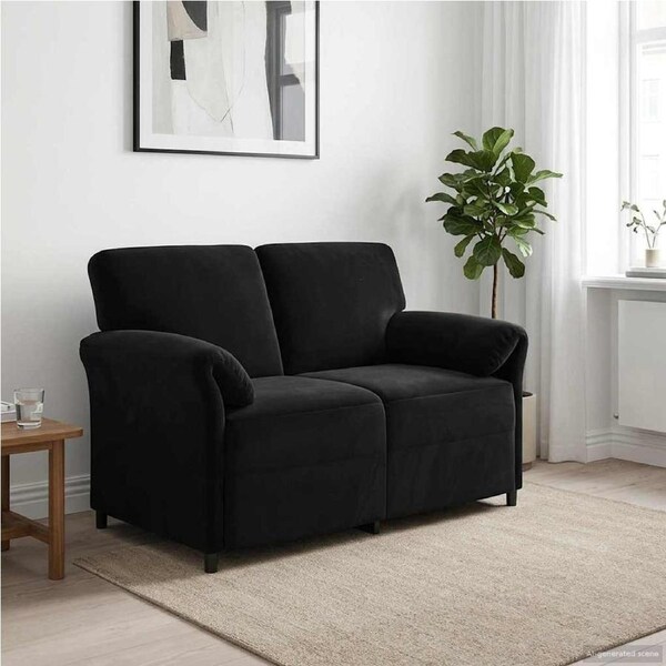 2-Seater Sofa Black 138 x 83 x 95 cm Velvet vidaXL