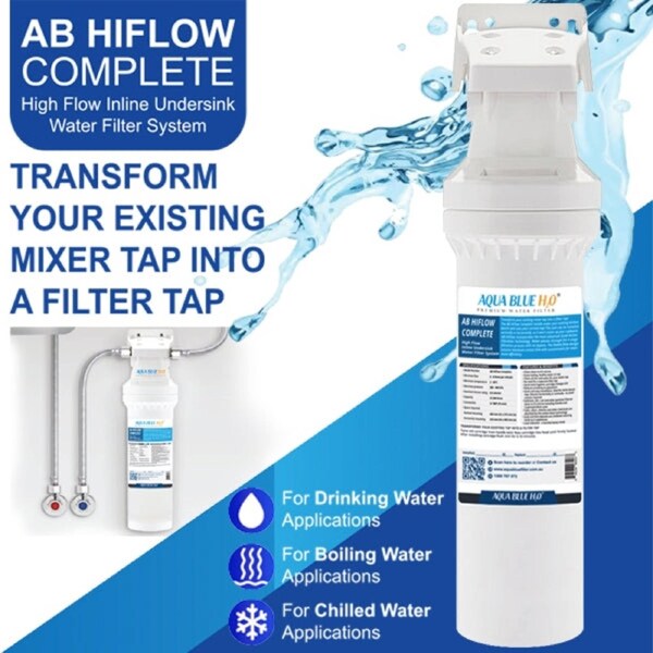Puremix X6 compatible Aqua Blue H20 ABHIFLOW Inline High Flow Water Filter System