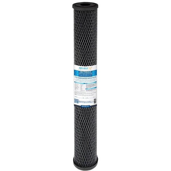 Whole House Water Filter 20 x 2.5 inch ABCTO2025-5 Black Silver