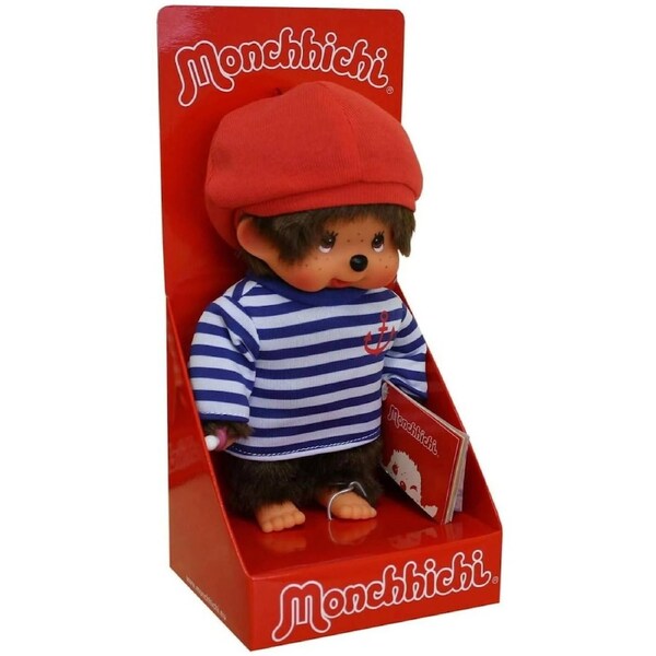 Sekiguchi Monchhichi Boy in Sailor Beret Boarder Plush Doll