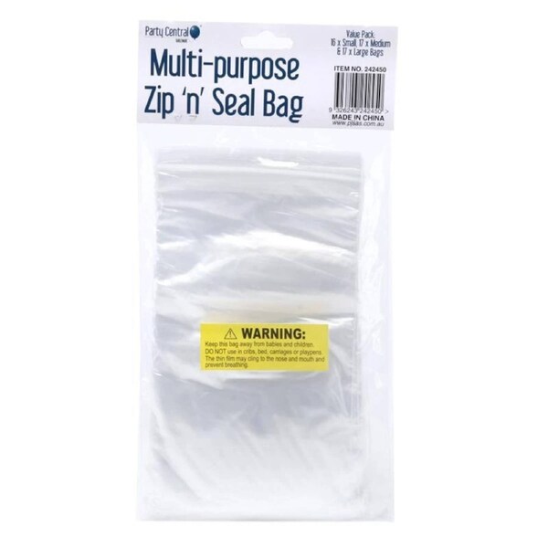 OzOffer Bag Resealable 50pk (10.5x 5 cm, 14.8 X 7.9cm, 22 X 12 cm)