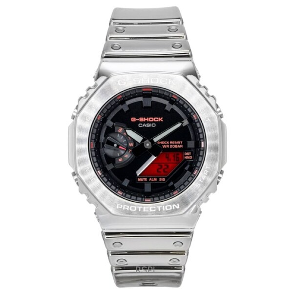 Casio G-Shock Fine Metallic Analog Digital Silicone Strap Black Dial Quartz GM-2100YRA-8A 200M Men's Watch