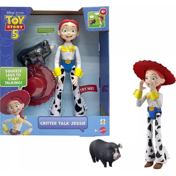 Disney - And Pixar - Toy Story 5 Critter Talk Jessie 12 Inch Action Figure Toy & JD Pig - Mattel