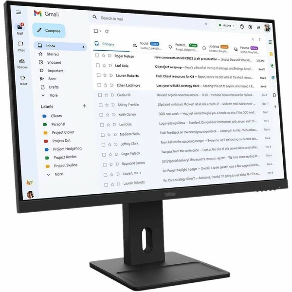 ThinkVision E27-40 27in IPS 1920x1080 1x HDMI 1.4 1x DP 1.2 1x VGA Spk Tilt Swivel Pivot Height Adj Stand 3Y Warranty