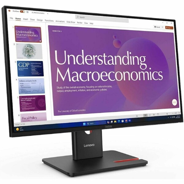 ThinkVision T24d-40 23.8-inch FHD IPS monitor 1920x1080 16:9 Anti-Glare Low Blue Light DP/HDMI/USB-C/DP-Out/LAN 96W PD Audio Out 4xUSB3.2 Adj stand