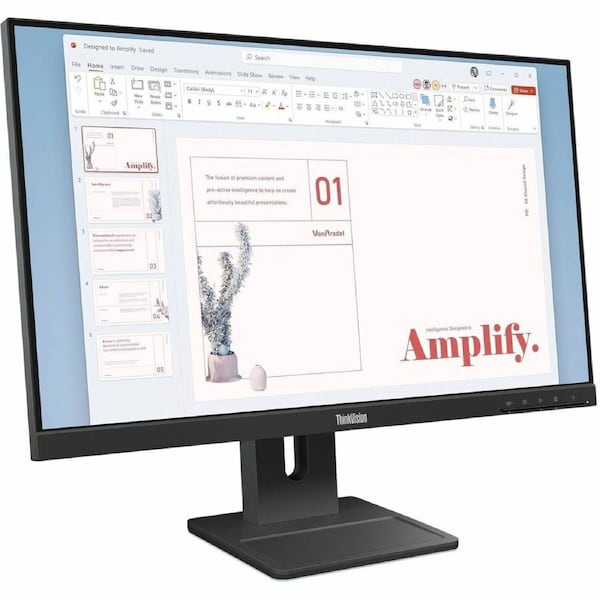 ThinkVision E24-40 23.8inch FHD monitor IPS 1920 x 1080 16:9 Anti-Glare Low Blue Light VGA+DP+HDMI input Integrated Speaker Tilt Swivel Lift Pivot 3Y